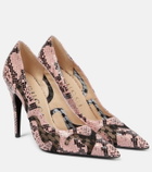 Gucci Python-effect leather pumps