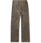 Needles - Logo-Embroidered Tie-Dyed Cotton-Blend Velour Trackpants - Green