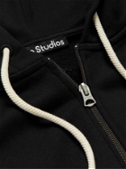 ACNE STUDIOS - Logo-Appliquéd Cotton-Jersey Zip-Up Hoodie - Black