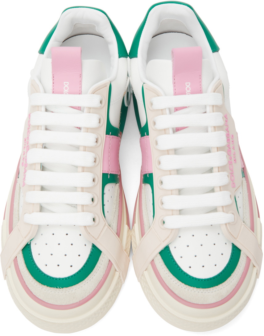 Dolce & Gabbana White & Pink Custom 2.Zero Sneakers Dolce & Gabbana
