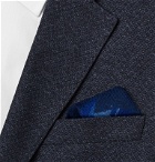 The Workers Club - Printed Wool-Twill Pocket Square - Blue