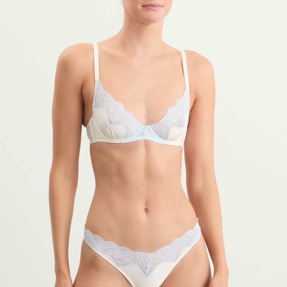 Fruity Booty Women's Icing Lacie Thong in Cream/Blue