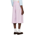 Acne Studios Pink Paint Splatter Denim Shorts