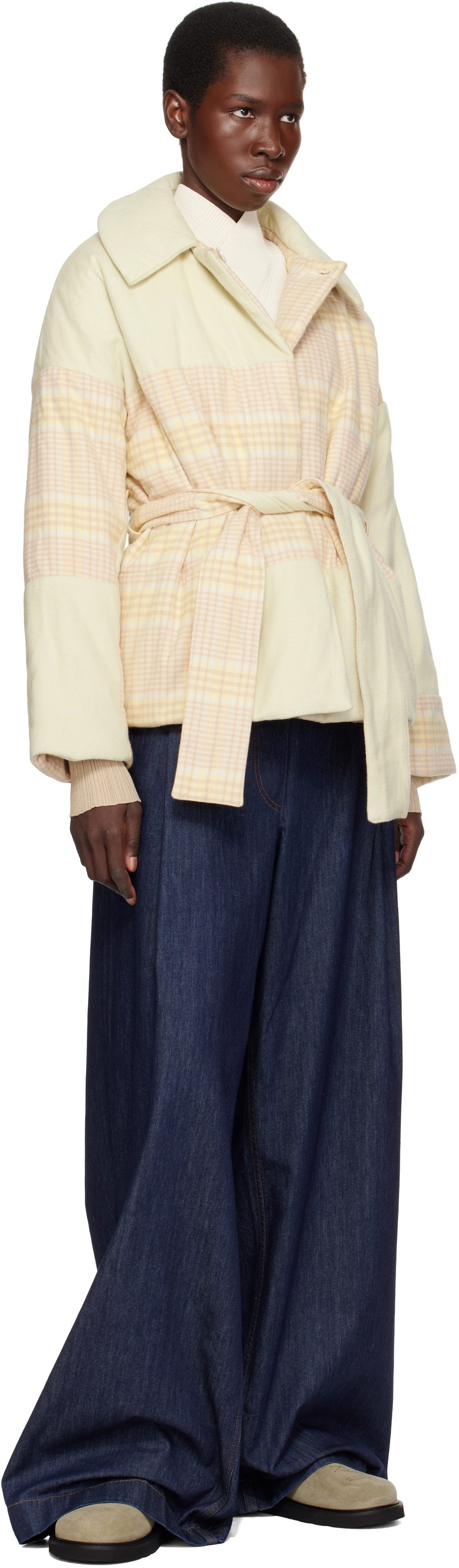 The Elder Statesman Beige Patchwork Jacket