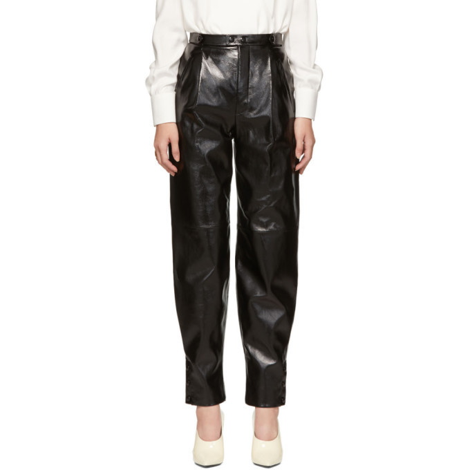 Photo: Givenchy Black Leather High-Waisted Trousers
