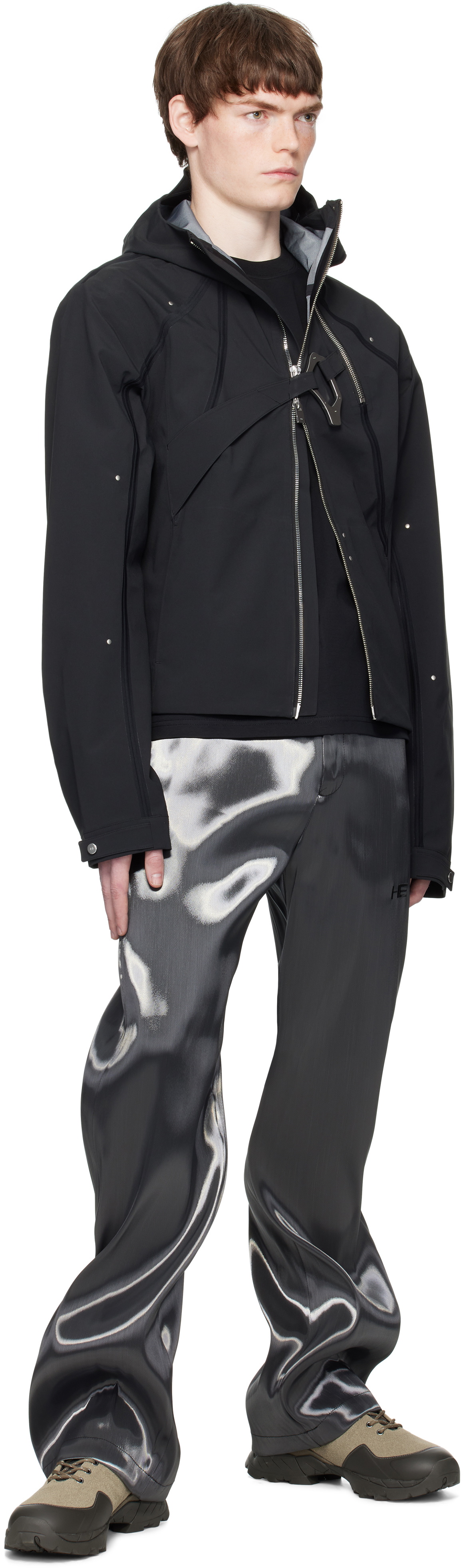 HELIOT EMIL Gray Liquid Metal Trousers