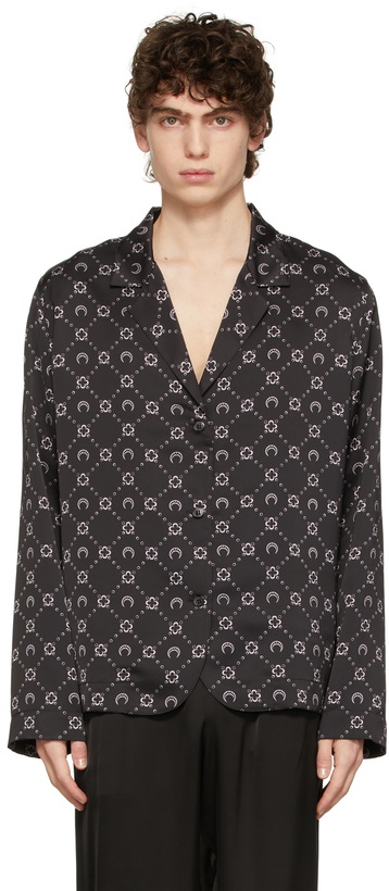 Photo: Marine Serre Black & Purple Monogram Printed Shirt