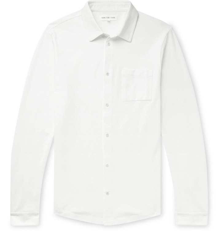 Photo: Hamilton and Hare - Travel Cotton-Piqué Shirt - White