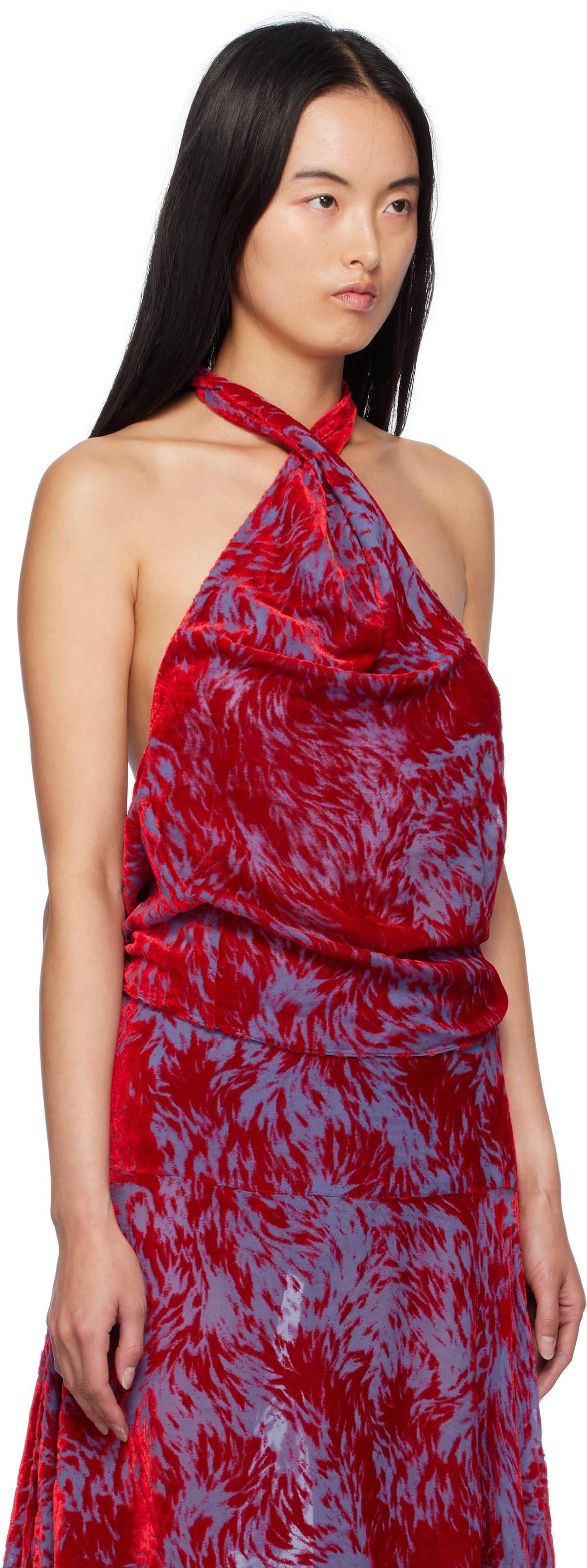Masha Popova SSENSE Exclusive Red & Purple Twisted Straps Tank Top