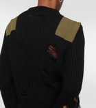 MM6 Maison Margiela Distressed cotton and wool sweater