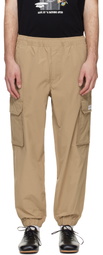 AAPE by A Bathing Ape Beige 'AAPENOW' Moonface Logo Jogger Cargo Pants