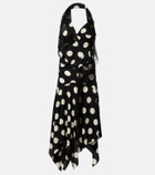 Junya Watanabe Lace-trimmed polka-dot midi dress