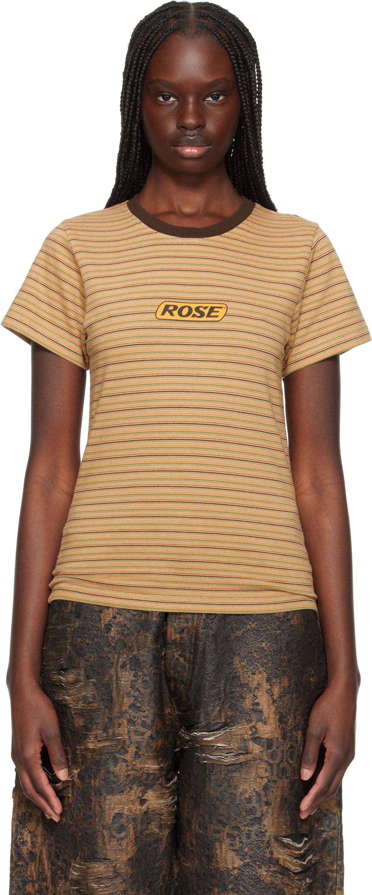 Martine Rose Multicolor Shrunken T-shirt Martine Rose