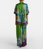 Alémais Nanci printed silk satin wide-leg pants