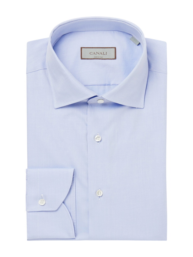 Photo: Canali - Impeccabile Cutaway-Collar Cotton-Poplin Shirt - Blue
