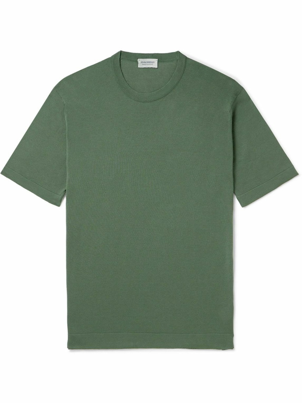 Photo: John Smedley - Lorca Slim-Fit Sea Island Cotton T-Shirt - Green