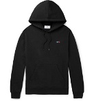AMI - Logo-Embroidered Loopback Cotton-Jersey Hoodie - Black