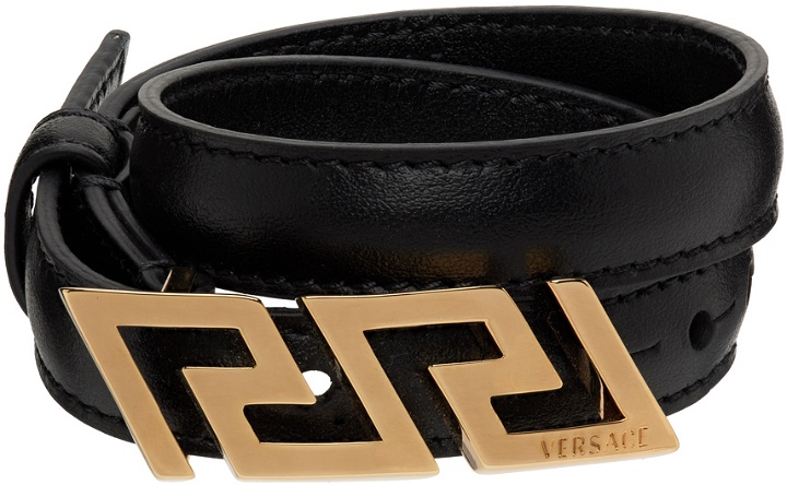 Photo: Versace Black Leather Key Bracelet