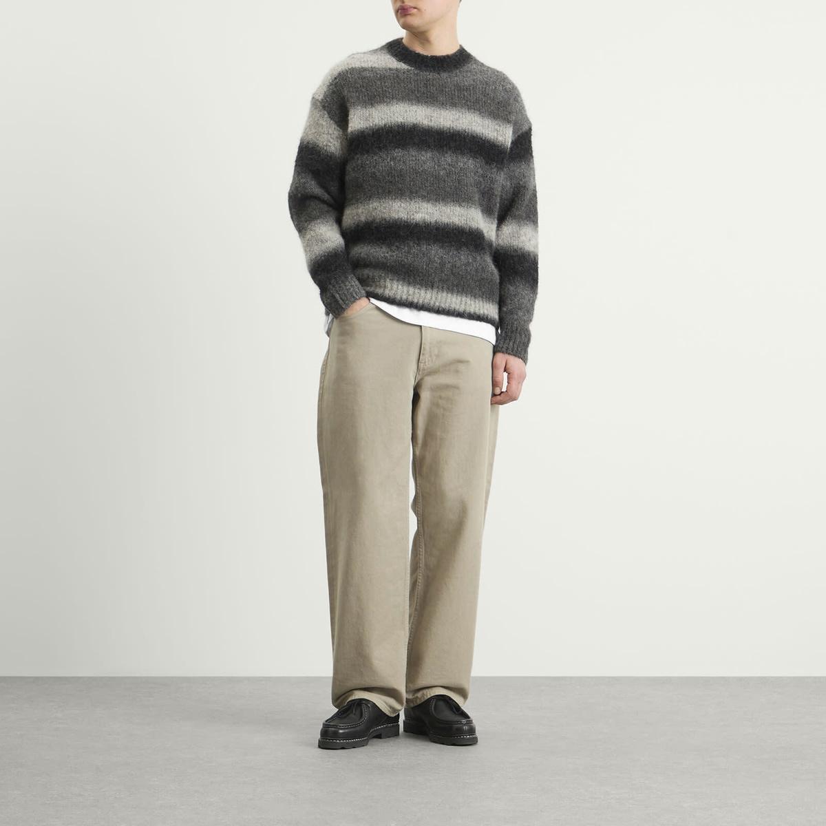 Norse Projects Men's Jonas Gradient Alpaca Sweater in Charcoal Melange