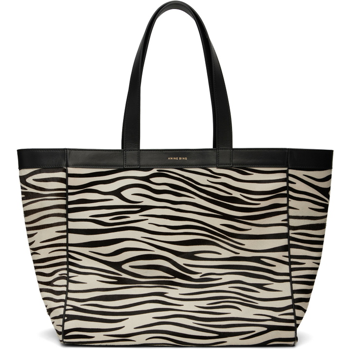 Photo: ANINE BING Black & White Medium Rio Tote