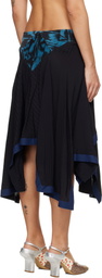 Kiko Kostadinov Black & Blue Klapheck Midi Skirt