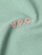 A.P.C. - Logo-Flocked Cotton-Jersey T-Shirt - Green