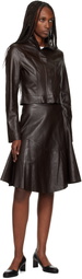 OUR LEGACY Brown Concealed Leather Jacket