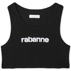 Paco Rabanne Women's Logo Crop Top in Black