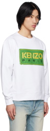 Kenzo White Kenzo Paris Embroidered Sweatshirt