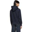 Champion Reverse Weave Navy Small Logo Warm-Up Hoodie