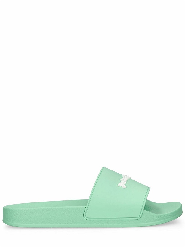 Photo: PALM ANGELS - Essential Logo Rubber Pool Slide Sandals