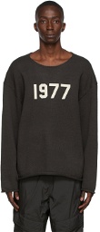 Essentials Black Raw Edge '1977' Sweater