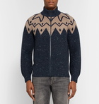 Brunello Cucinelli - Fair Isle Virgin Wool-Blend Zip-Up Cardigan - Men - Navy