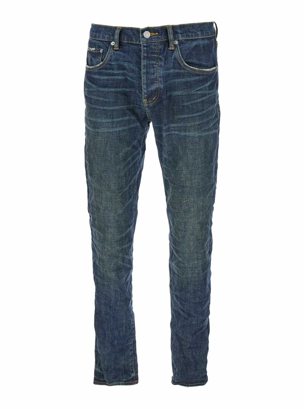 Purple Brand Blue Jeans With Low Rise And Stonewashed Effect In Denim Man