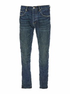 Purple Brand Blue Jeans With Low Rise And Stonewashed Effect In Denim Man