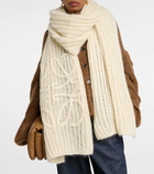 Loewe Anagram open-knit mohair-blend scarf