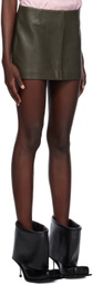 FIDAN NOVRUZOVA SSENSE Exclusive Khaki Leather Miniskirt