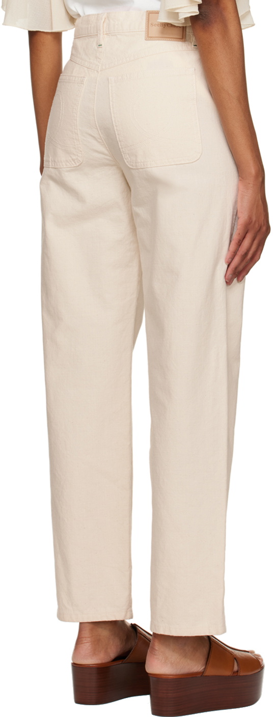 See by Chloé Off-White Pleated Jeans