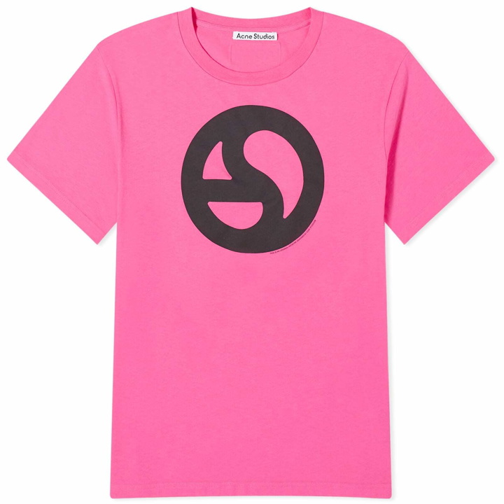 Photo: Acne Studios Men's Everest Logogram T-Shirt in Neon Pink