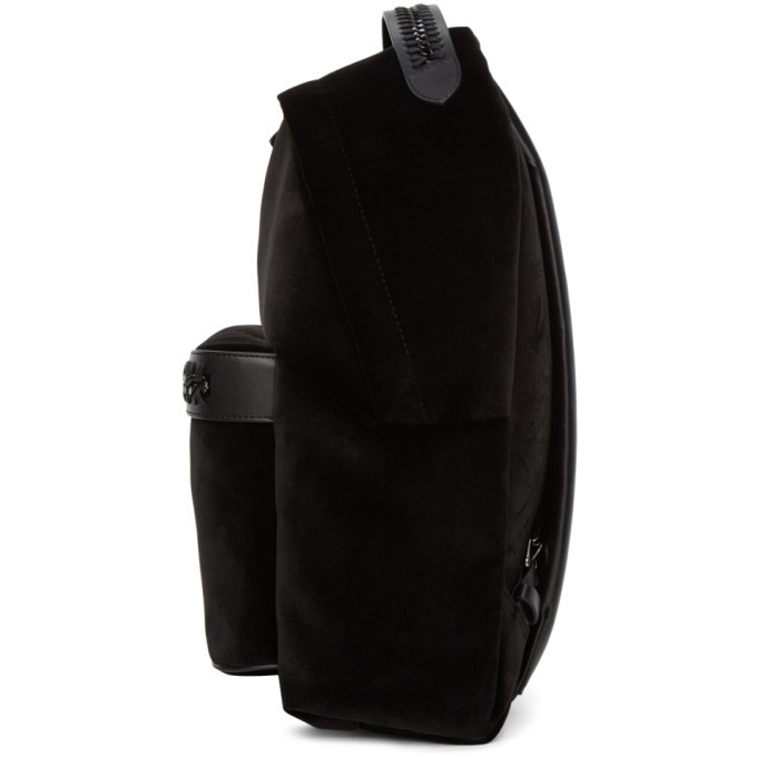 Stella McCartney Black Velvet Medium Falabella GO Backpack  display picture 3