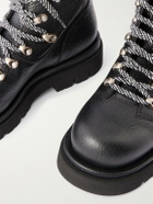 Bottega Veneta - Full-Grain Leather Hiking Boots - Black