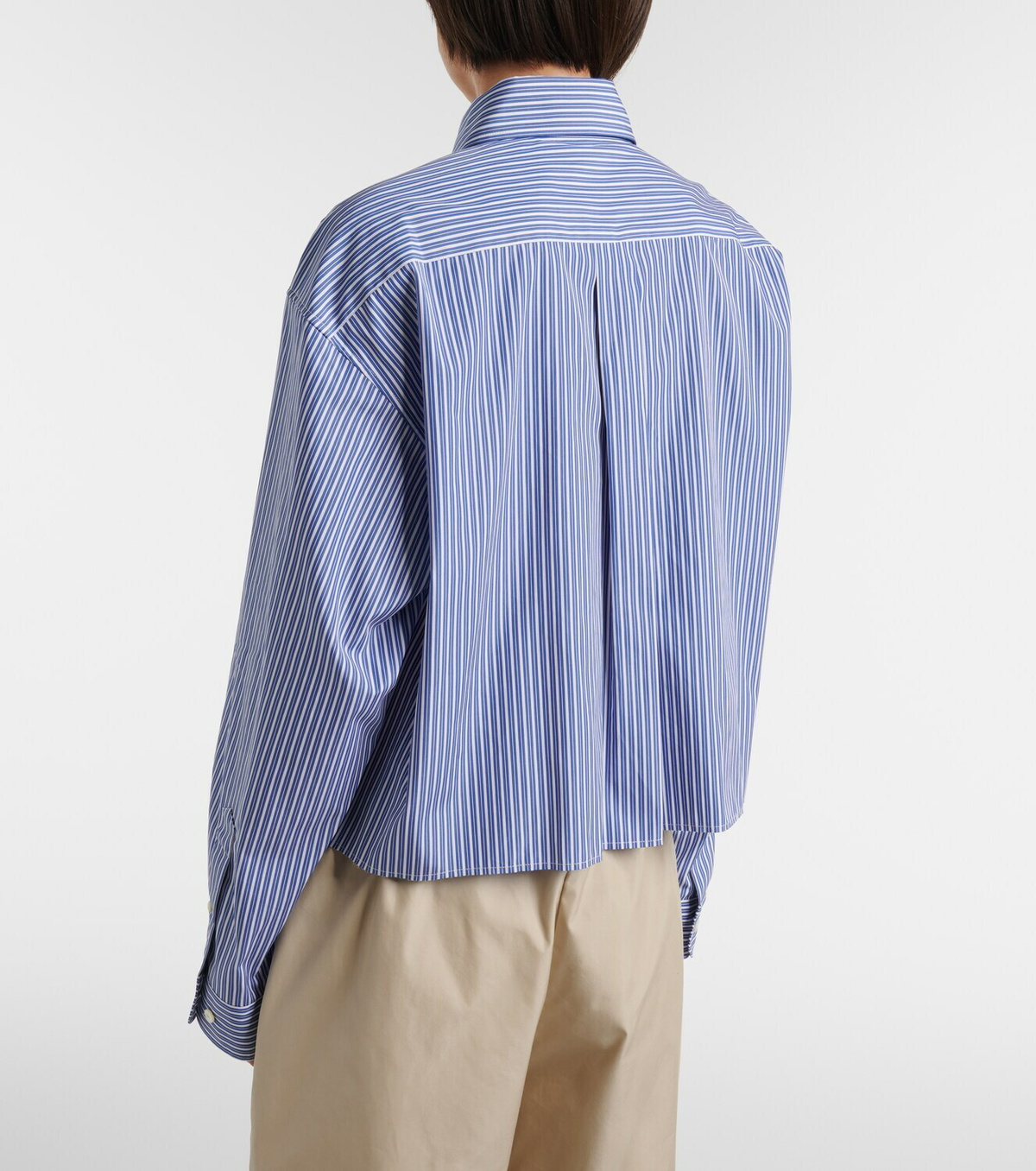 Miu Miu Striped cropped cotton poplin shirt