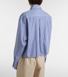 Miu Miu Striped cropped cotton poplin shirt