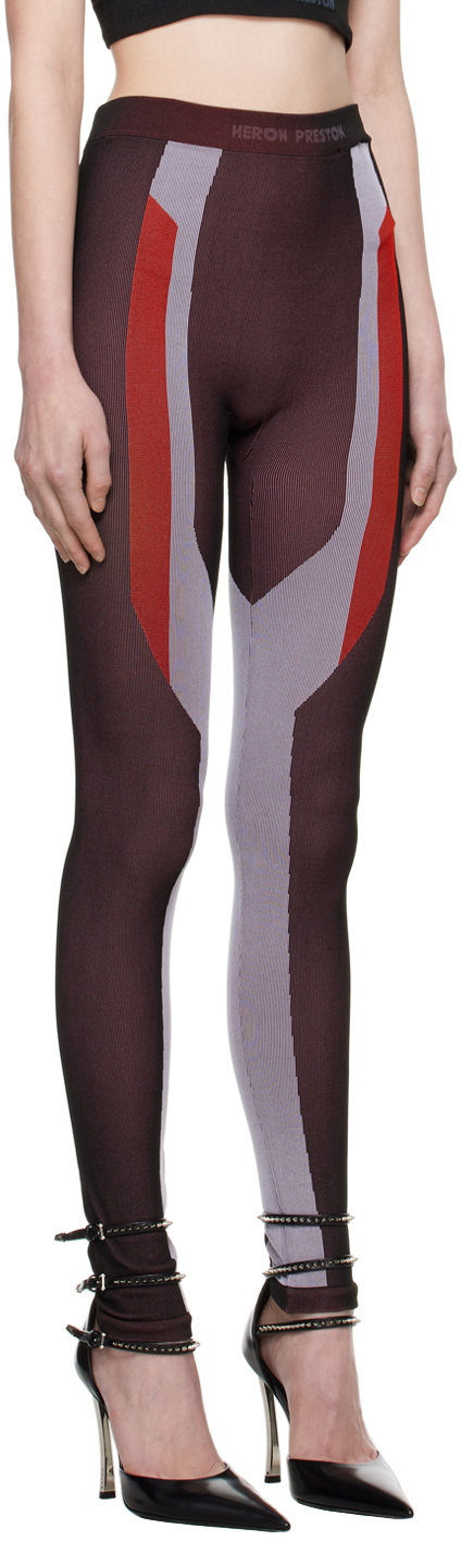 Heron Preston Brown & Red 3D Leggings Heron Preston