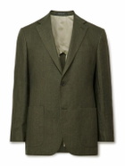 Richard James - Chapman Unstructured Slim-Fit Linen Suit Jacket - Green