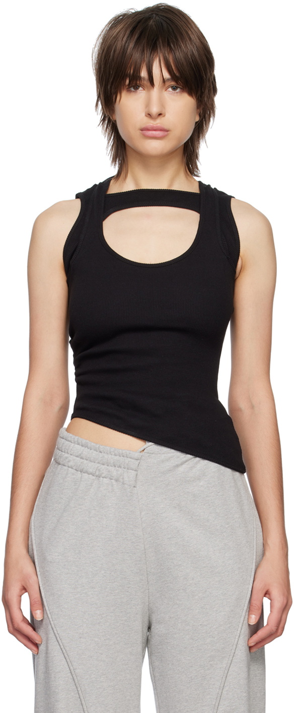 SRVC Black Ruched Tank Top