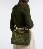 Bottega Veneta Andiamo Intrecciato Small suede top-handle bag