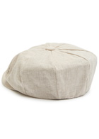Boss X David Beckham Linen Bakerboy cap Beige