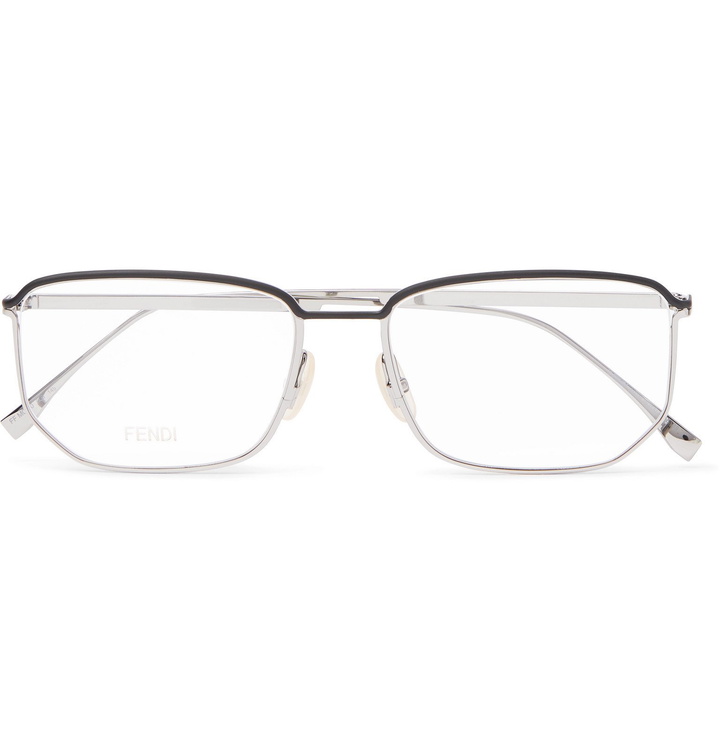 Photo: Fendi - Rectangle-Frame Silver-Tone Metal Optical Glasses - Silver