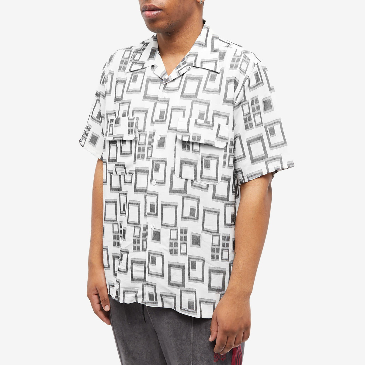 トップス Needles 20ss Jacquard Vacation Shirt Needles Men's Ethnic Jacquard Cabana Vacation Shirt in